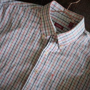 Izod Mens Buttondown Long Sleeve Shirt Large
